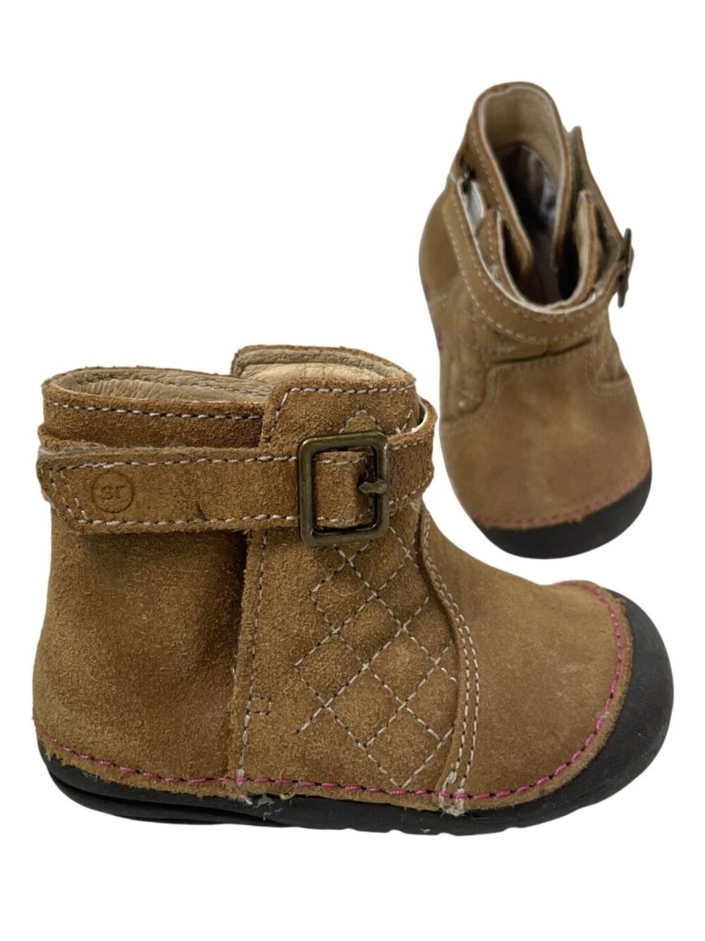 Stride Rite Soft Motion Winifred Western Boots Toddler Girl 4M Tan Leather